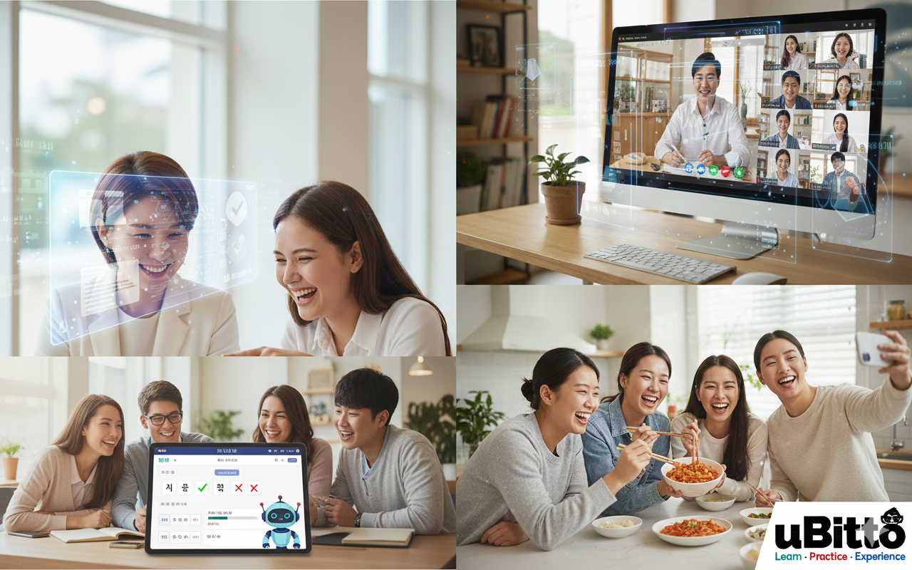 Students learning Korean together