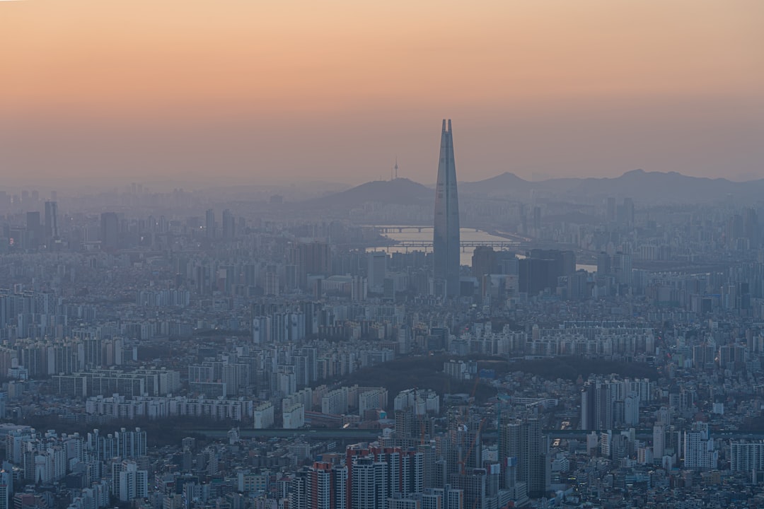 a view of a city from a tall building